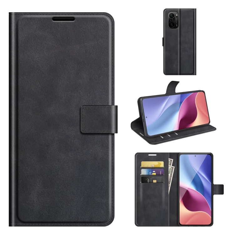 

For Xiaomi Poco F3 / Redmi K40/K40 Pro Retro Calf Pattern Buckle Horizontal Flip Leather Case with Holder & Card Slots & Wallet(Black)