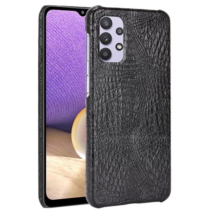 

For Samsung Galaxy A32 5G Shockproof Crocodile Texture PC + PU Case(Black)