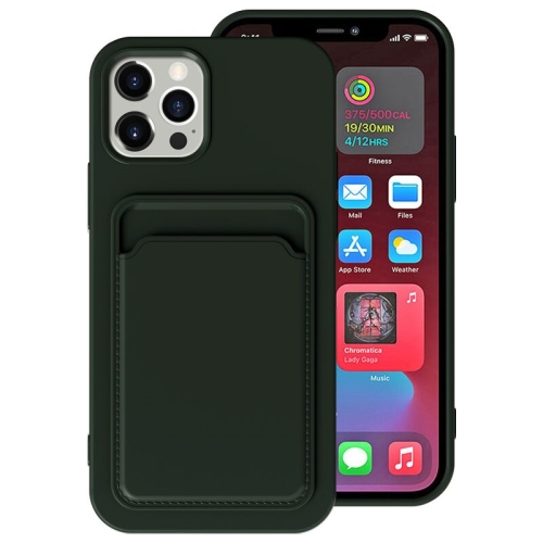 

TPU + Flannel Lining Shockproof Case with Card Slots For iPhone 12 Pro Max(Green)