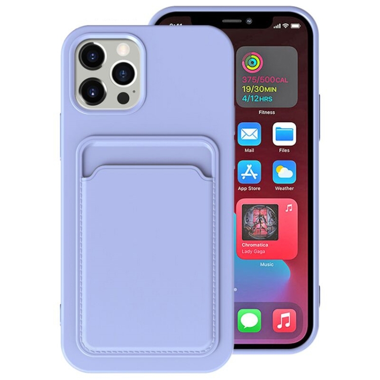 

TPU + Flannel Lining Shockproof Case with Card Slots For iPhone 12 Mini(Light Purple)