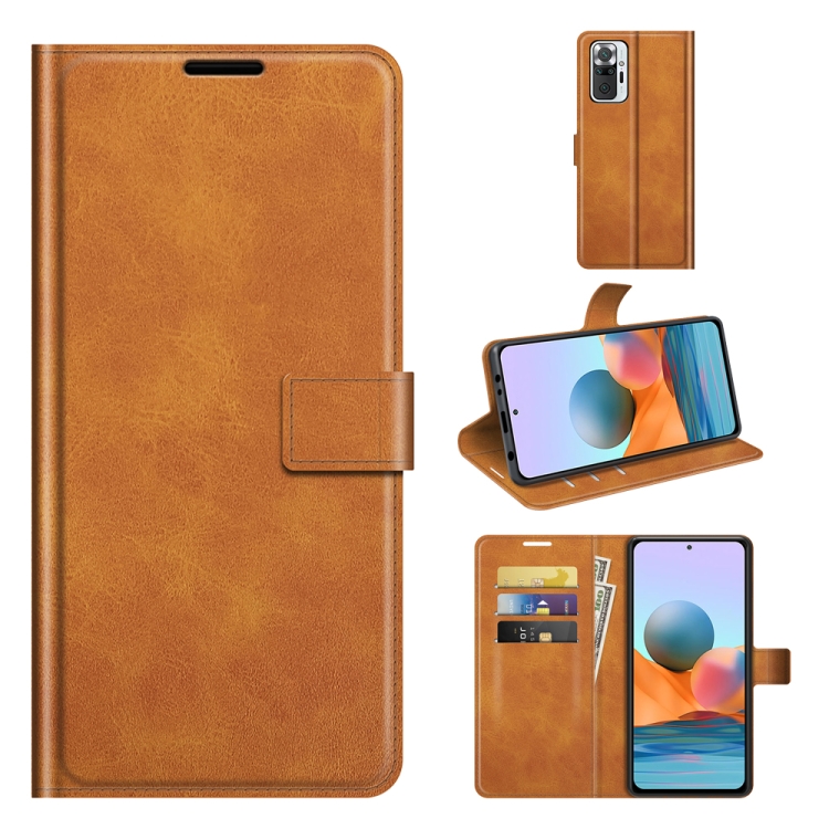 

For Redmi Note 10 Pro Max Retro Calf Pattern Buckle Horizontal Flip Leather Case with Holder & Card Slots & Wallet(Yellow)