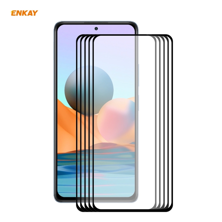 

For Redmi Note 10 Pro / Note 10 Pro Max 5 PCS ENKAY Hat-Prince Full Glue 0.26mm 9H 2.5D Tempered Glass Full Coverage Film