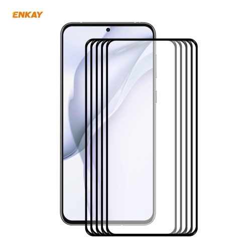 

For Huawei P50 5 PCS ENKAY Hat-Prince Full Glue 0.26mm 9H 2.5D Tempered Glass Full Coverage Film