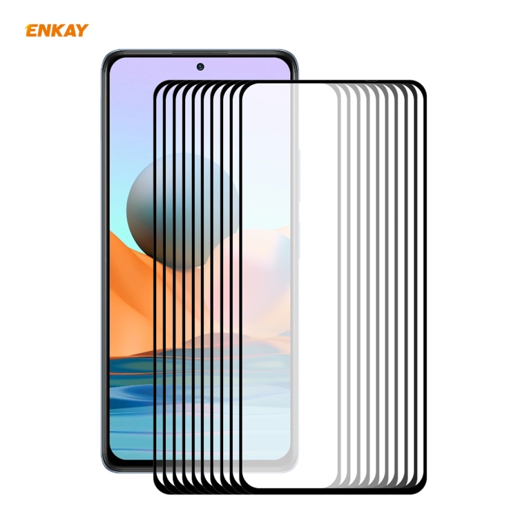 

For Redmi Note 10 Pro / Note 10 Pro Max 10 PCS ENKAY Hat-Prince Full Glue 0.26mm 9H 2.5D Tempered Glass Full Coverage Film