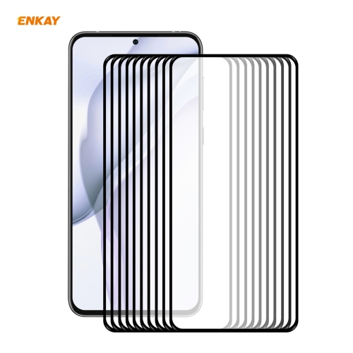 

For Huawei P50 10 PCS ENKAY Hat-Prince Full Glue 0.26mm 9H 2.5D Tempered Glass Full Coverage Film