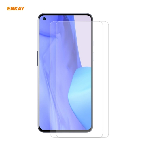 

For OnePlus 9 / 9R 2 PCS ENKAY Hat-Prince 0.26mm 9H 2.5D Curved Edge Tempered Glass Film
