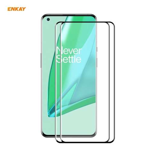 

2 PCS For OnePlus 9 Pro ENKAY Hat-Prince 0.26mm 9H 3D Explosion-proof Full Screen Curved Heat Bending Tempered Glass Film