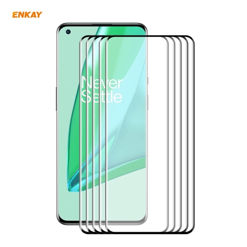 

5 PCS For OnePlus 9 Pro ENKAY Hat-Prince 0.26mm 9H 3D Explosion-proof Full Screen Curved Heat Bending Tempered Glass Film