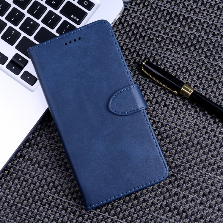 

Calf Texture Horizontal Flip Leather Case for Huawei Y7 2019, with Holder & Card Slots & Wallet(Blue)
