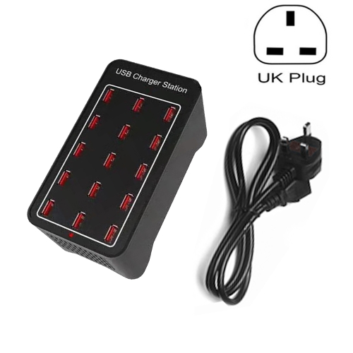 

XLD-A7 100W 15 USB Ports Fast Charger Station Smart Charger, AC 110-240V, Plug Size:UK Plug