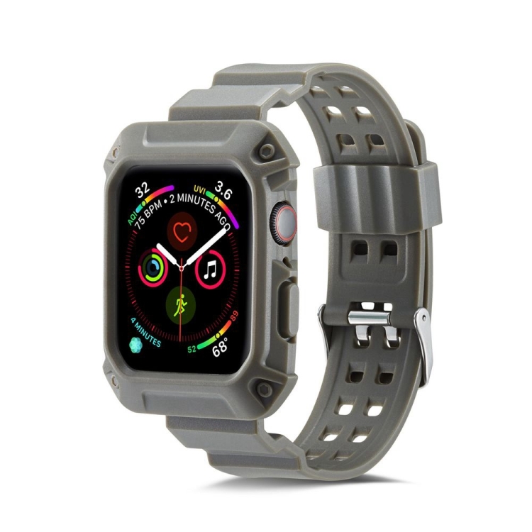 

Silicone Integrated Anti-Fall Armor Strap For Apple Watch 4 44mm(Gray)