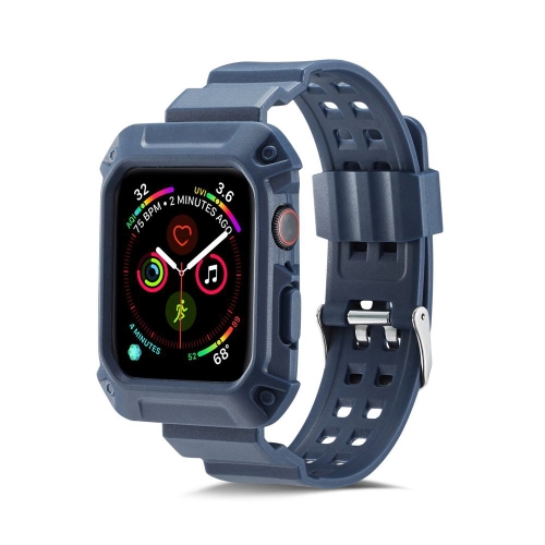 

Silicone Integrated Anti-Fall Armor Strap For Apple Watch 4 40mm(Dark Blue)