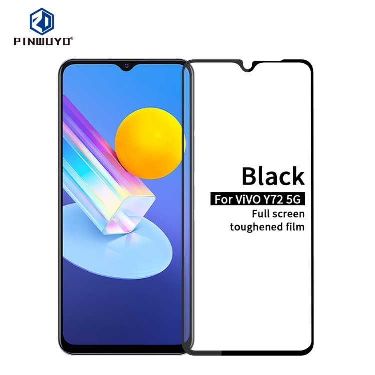 

For vivo Y72 5G PINWUYO 9H 2.5D Full Screen Tempered Glass Film(Black)