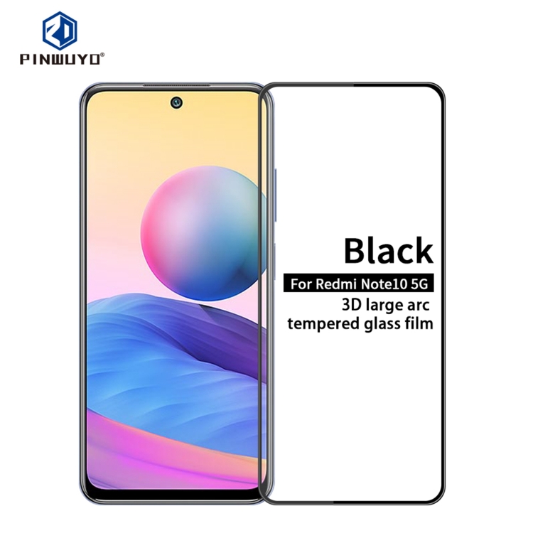 

For Xiaomi Redmi Note10 5G PINWUYO 9H 3D Curved Full Screen Explosion-proof Tempered Glass Film(Black)