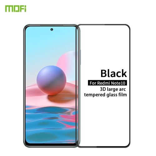 

For Xiaomi Redmi Note10 MOFI 9H 3D Explosion-proof Curved Screen Tempered Glass Film(Black)