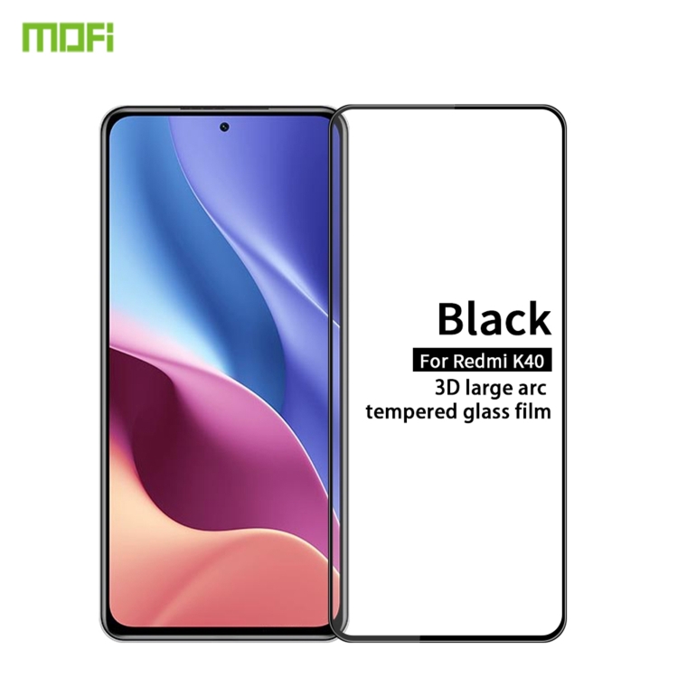 

For Xiaomi Redmi K40 / K40 Pro MOFI 9H 3D Explosion-proof Curved Screen Tempered Glass Film(Black)