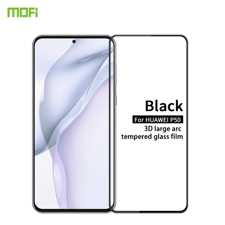 

For Huawei P50 MOFI 9H 3D Explosion-proof Curved Screen Tempered Glass Film(Black)