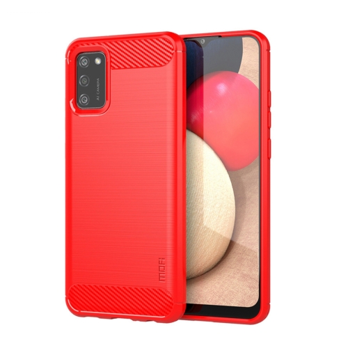 

For Samsung Galaxy A02s/M02s/F02s(US Version) MOFI Gentleness Series Brushed Texture Carbon Fiber Soft TPU Case(Red)