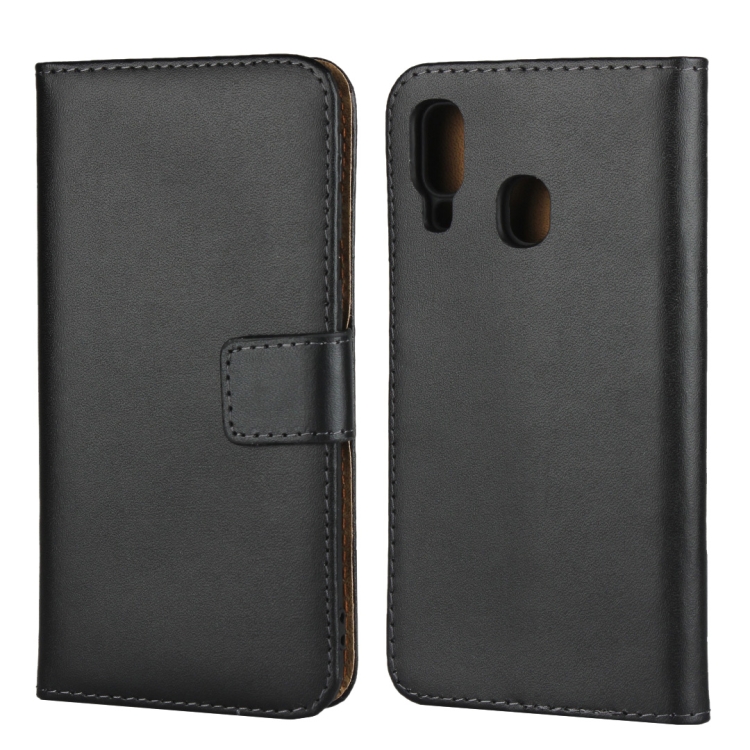 

Horizontal Flip Leather Case for Galaxy A40, with Magnetic Buckle & Holder & Card Slots & Wallet(Black)