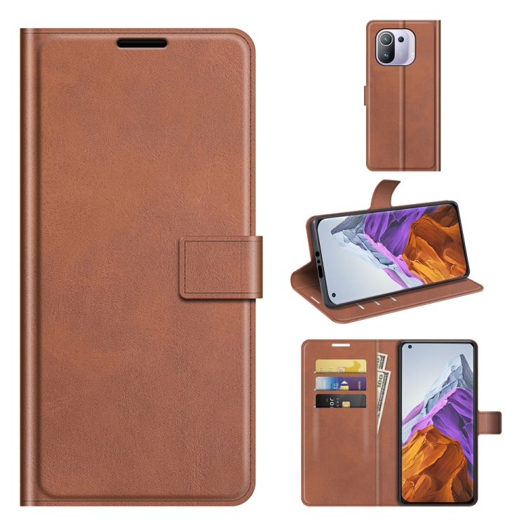 

For Xiaomi Mi 11 Pro 4G / 5G Retro Calf Pattern Buckle Horizontal Flip Leather Case with Holder & Card Slots & Wallet(Light Brown)