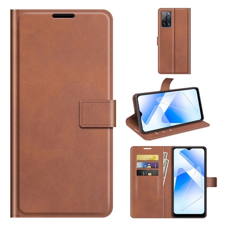 

For OPPO A55 5G Retro Calf Pattern Buckle Horizontal Flip Leather Case with Holder & Card Slots & Wallet(Light Brown)