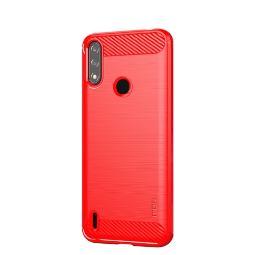 

For Motorola Moto E7 Power MOFI Gentleness Series Brushed Texture Carbon Fiber Soft TPU Case(Red)