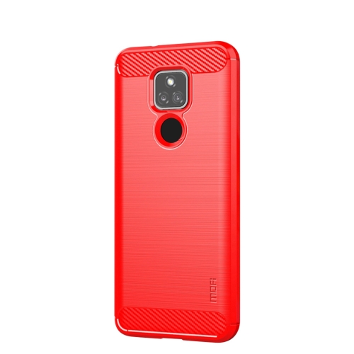 

For Motorola Moto G Play 2021 MOFI Gentleness Series Brushed Texture Carbon Fiber Soft TPU Case(Red)