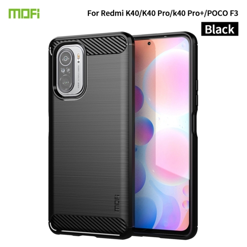 

For Xiaomi Redmi K40 / K40 Pro / K40 Pro+ / Poco F3 MOFI Gentleness Series Brushed Texture Carbon Fiber Soft TPU Case(Black)