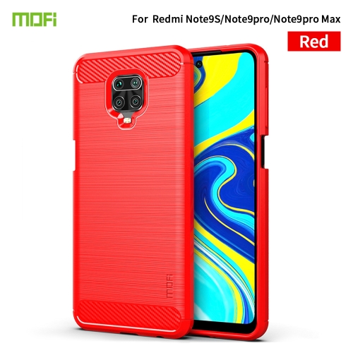 

For Xiaomi Redmi Note 9s / Note 9 Pro / Note 9 Pro Max / Foco M2 Pro MOFI Gentleness Series Brushed Texture Carbon Fiber Soft TPU Case(Red)