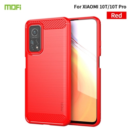 

For Xiaomi Mi 10T / 10T Pro / Redmi K30S MOFI Gentleness Series Brushed Texture Carbon Fiber Soft TPU Case(Red)