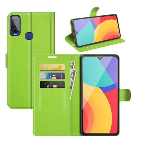 

For Alcatel 1L 2021 Litchi Texture Horizontal Flip Protective Case with Holder & Card Slots & Wallet(Green)