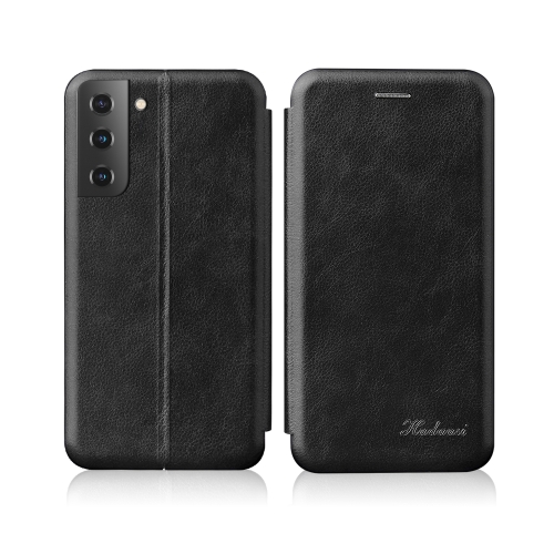 

For Samsung Galaxy S21+ 5G ntegrated Electricity Pressing Retro Texture Magnetic TPU+PU Leather Case with Card Slot & Holder(Black)