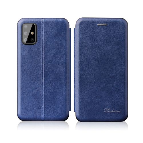 

For Samsung Galaxy S21 Ultra 5G ntegrated Electricity Pressing Retro Texture Magnetic TPU+PU Leather Case with Card Slot & Holder(Blue)