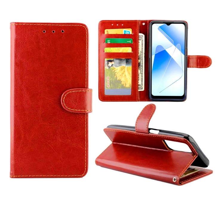 

For OPPO A55 5G Crazy Horse Texture Leather Horizontal Flip Protective Case with Holder & Card Slots & Wallet & Photo Frame(Brown)