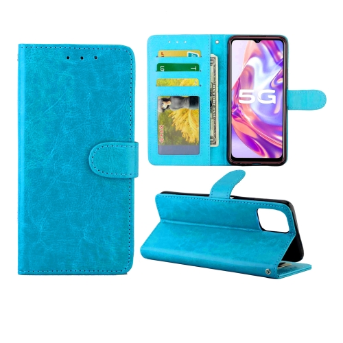 

For vivo Y31S/Y52S/IQOO U3 5G Crazy Horse Texture Leather Horizontal Flip Protective Case with Holder & Card Slots & Wallet & Photo Frame(Baby Blue)