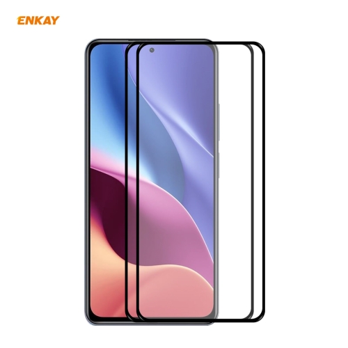 

For Xiaomi Poco F3 2 PCS ENKAY Hat-Prince Full Glue 0.26mm 9H 2.5D Tempered Glass Full Coverage Film