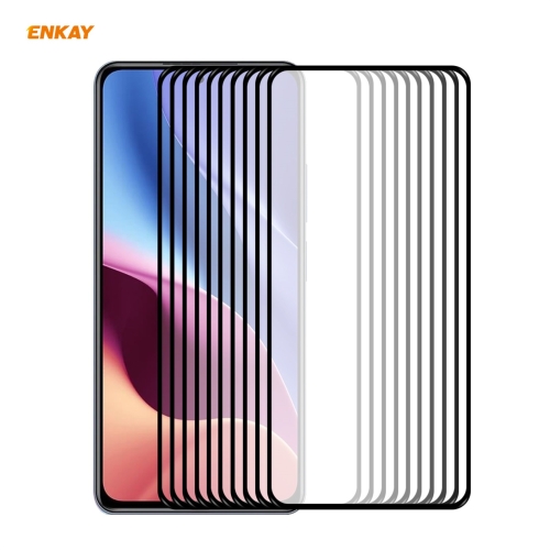 

For Xiaomi Poco F3 10 PCS ENKAY Hat-Prince Full Glue 0.26mm 9H 2.5D Tempered Glass Full Coverage Film