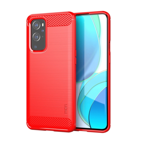 

For OnePlus 9 MOFI Gentleness Series Brushed Texture Carbon Fiber Soft TPU Case(Red)