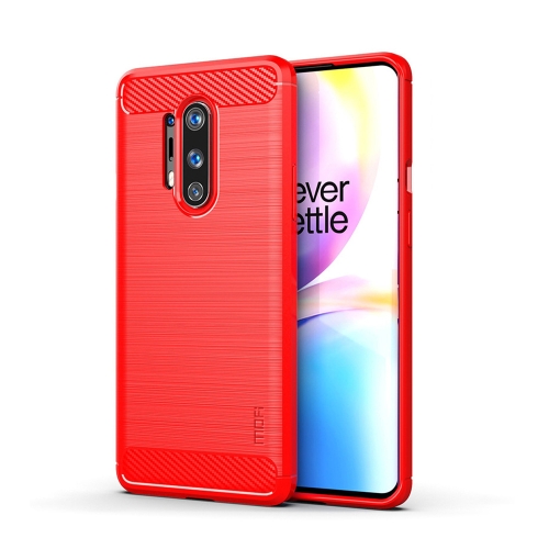 

For OnePlus 8 Pro MOFI Gentleness Series Brushed Texture Carbon Fiber Soft TPU Case(Red)