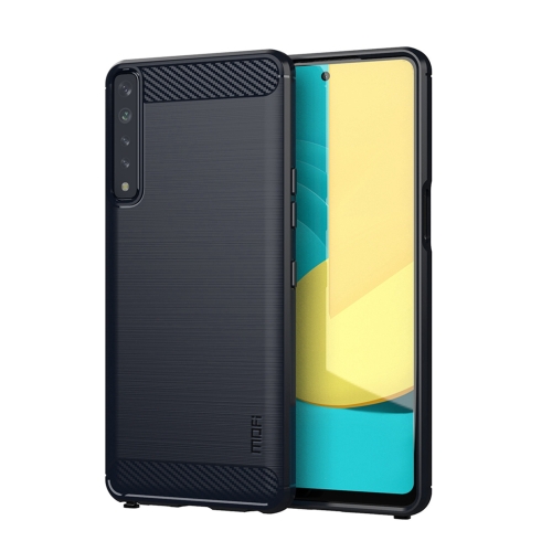 

For LG Stylo 7 4G MOFI Gentleness Series Brushed Texture Carbon Fiber Soft TPU Case(Blue)