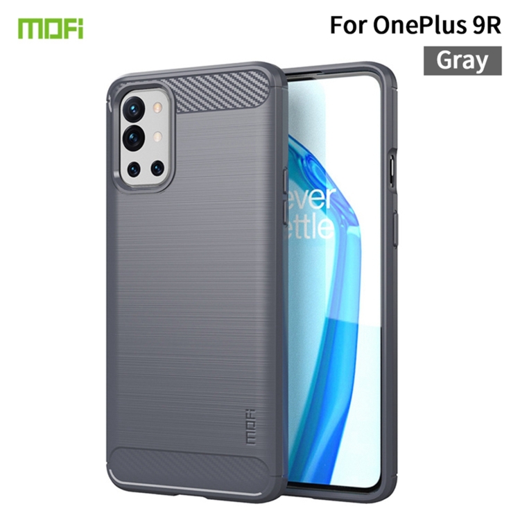 

For OnePlus 9R MOFI Gentleness Series Brushed Texture Carbon Fiber Soft TPU Case(Gray)