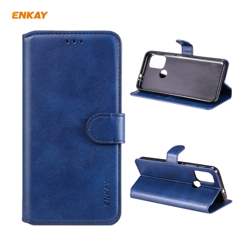 

For Motorola Moto G30 / G10 ENKAY Hat-Prince Horizontal Flip PU Leather Case with Holder & Card Slots & Wallet(Dark Blue)