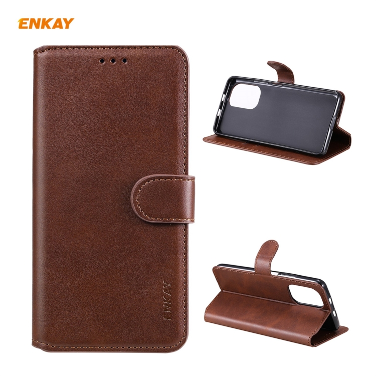 

For Redmi K40 / K40 Pro ENKAY Hat-Prince Horizontal Flip PU Leather Case with Holder & Card Slots & Wallet(Brown)