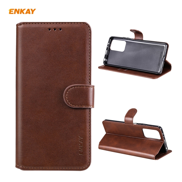

For Xiaomi Redmi Note 10 Pro / Note 10 Pro Max ENKAY Hat-Prince Horizontal Flip PU Leather Case with Holder & Card Slots & Wallet(Brown)