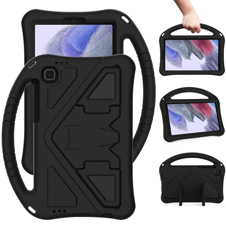

For Samsung Galaxy Tab A7 Lite 8.7(2021) T225 EVA Flat Anti Falling Protective Case Shell with Holder(Black)