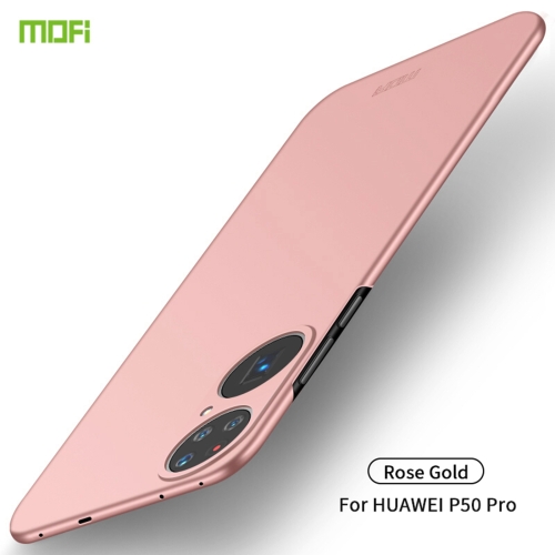 

For Huawei P50 Pro MOFI Frosted PC Ultra-thin Hard Case(Rose gold)