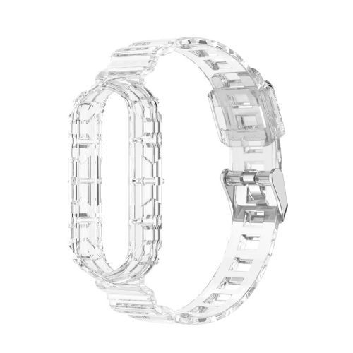 

For Xiaomi 5/6th Generation Smart Bracelet, Universal Glacier Transparent One Strap Replacement Wristband(Transparent)