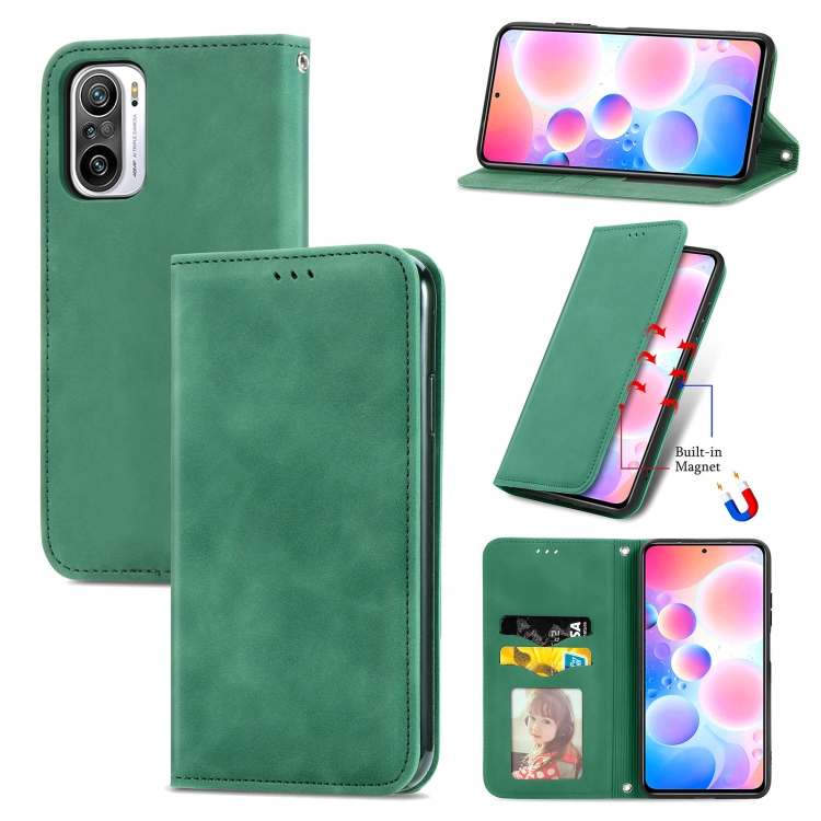 

For Redmi Note 10 Pro / Note 10 Pro Max Retro Skin Feel Business Magnetic Horizontal Flip Leather Case With Holder & Card Slots & Wallet & Photo Frame(Green)