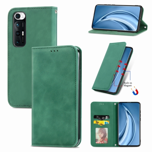 

For Xiaomi Mi 10S Retro Skin Feel Business Magnetic Horizontal Flip Leather Case With Holder & Card Slots & Wallet & Photo Frame(Green)