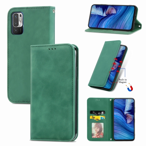 

For Xiaomi Redmi Note10 5G Retro Skin Feel Business Magnetic Horizontal Flip Leather Case With Holder & Card Slots & Wallet & Photo Frame(Green)